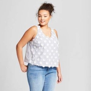 A New Day striped tank, embroidered flowers, worn a few times, great condition